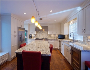 Bianco Toscana Granite, 1/8″ Top and Bottom Radius Edge Kitchen Countertop