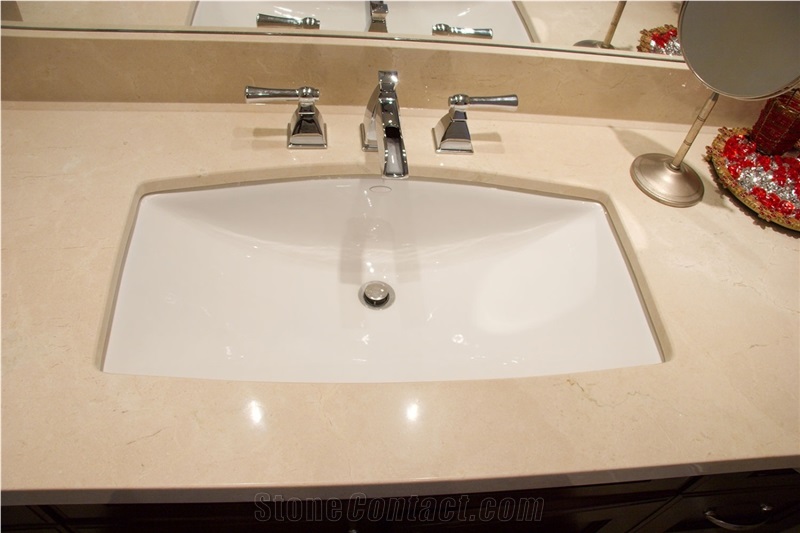 Crema Marfil Marble Bathroom Countertop