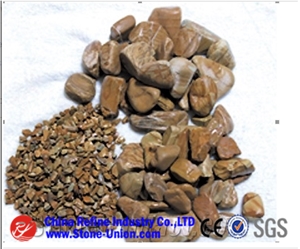 B844 Wooden Brown Quartzite Tumbled Pebblestone,River Stone,Gravels,Pebble Stone Driveways,Pebble Walkway,Pebble Pattern,Crushed Stone,Aggregates