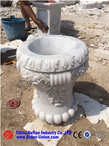 Beige Granite Carved Factory Flower Pot ,G682 Flower Stand,Exterior Flower Vase for Garden