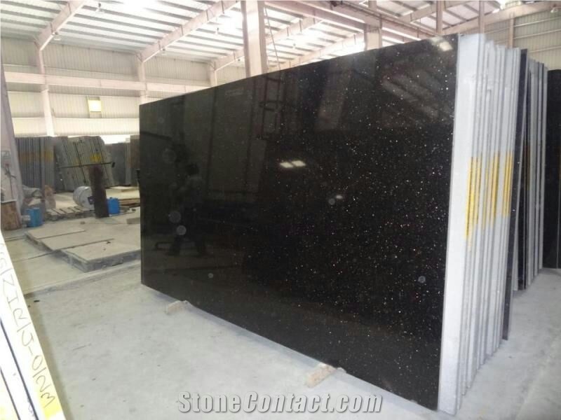 Black Galaxy Granite Slabs & Tiles, India Black Granite Polished Floor Covering Tiles, Star Galaxy , Golden Galaxy Granite Tile,, Polished Granite