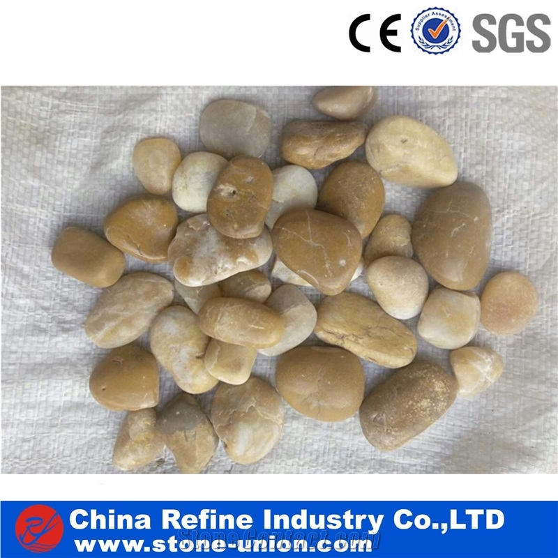 Brown River Pebble Rock for Garden Paving,Black Polished Different Sizes Polished Pebble River Stone for Decoration in Landscaping ,River Stone