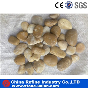 Brown River Pebble Rock for Garden Paving,Black Polished Different Sizes Polished Pebble River Stone for Decoration in Landscaping ,River Stone