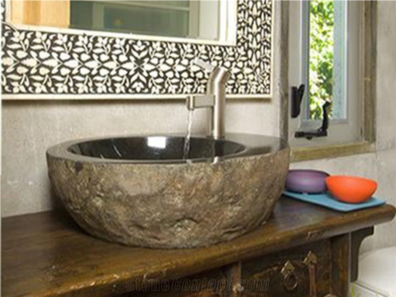 Cheap Antique Slate Sinks,Good Price Natural Slate Stone Sink,Wash Basins,Bathroom Sinks,Pebble River Stone Sink,Rough Surface River Stone Vessel Sink