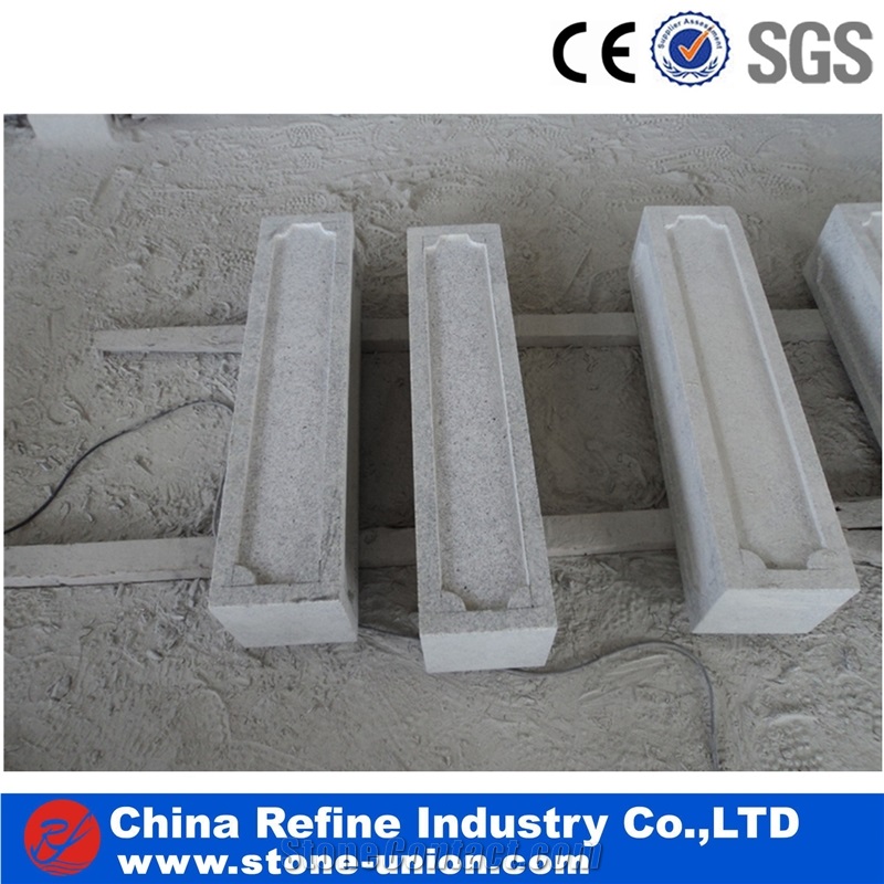 Chinese Grey Granite Natural Stone Palisade, Granite Pillars, Grey Stone Customized Garden Wall,Flamed and Brushed Surface Pillars Palisades
