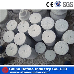 Chinese Grey Granite Natural Stone Palisade, Granite Pillars, Grey Stone Customized Garden Wall,Flamed and Brushed Surface Pillars Palisades