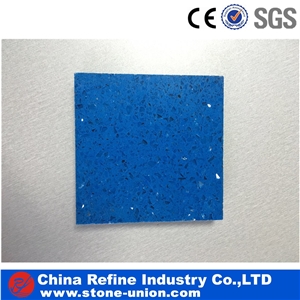 Crystal Quartz for Kitchen and Vanity,Blue Quartz Tiles for Floor or Wall,Blue Artificial Quartz Stone Tile and Slab,Quartz Slab Pure Blue