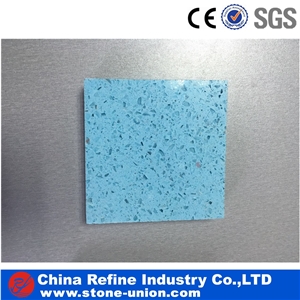 Crystal Quartz for Kitchen and Vanity,Blue Quartz Tiles for Floor or Wall,Blue Artificial Quartz Stone Tile and Slab,Quartz Slab Pure Blue