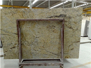 Diamond Like Flowers Granite, Yellow Granite for Kitchen Countertops, Solid Surface Worktops,Giallo Diamond Flower Granite Slab,Giallo Diamond Flower