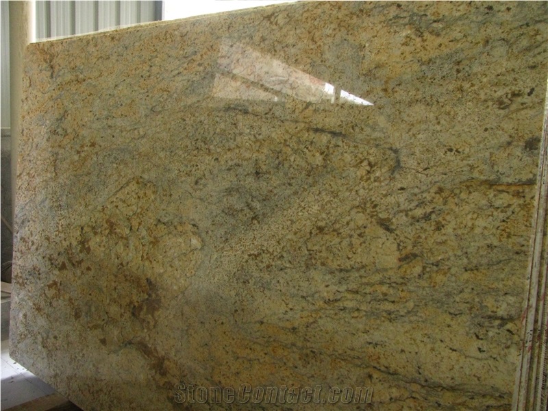 Diamond Like Flowers Granite, Yellow Granite for Kitchen Countertops, Solid Surface Worktops,Giallo Diamond Flower Granite Slab,Giallo Diamond Flower
