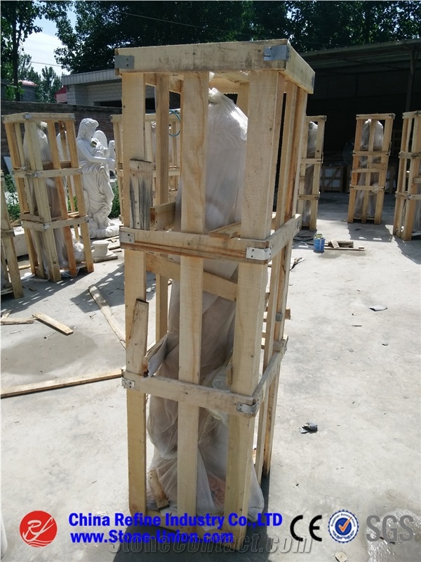 Female Decoration Western Statues, White Marble Western Statues, Chirldren Stone Carving for Garden Decoration