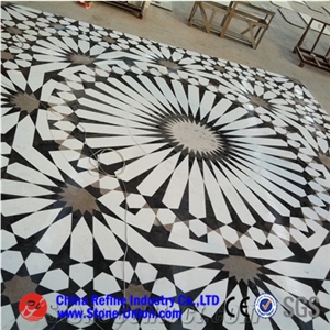 Floor Inlay Waterjet Marble Medallion Pattern