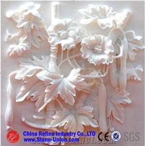 Flower Sculptured Marble Relief,Engravings,Relieve,Wall Reliefs,Embossments,Relievos,Relief Design