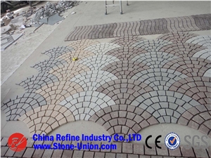 G654 Flamed Granite Mesh Paving Stone, G603 Flamed Granite Cube Stone & Pavers,Granite Cube Stone Mesh Walkway Pavers