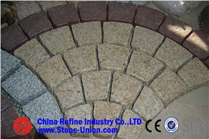G682 Mixed Granite Paving Stone with Mesh,China Beige Mixed Granite Cube Stone & Pavers