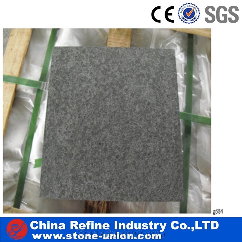 G684 Granite Tile,Black Granite Stone Flamed Paver,Cheap Diamond Black New G684 Thermal Floor Tiles and Walling Pavers,Chinese Pure Black G684 Granite