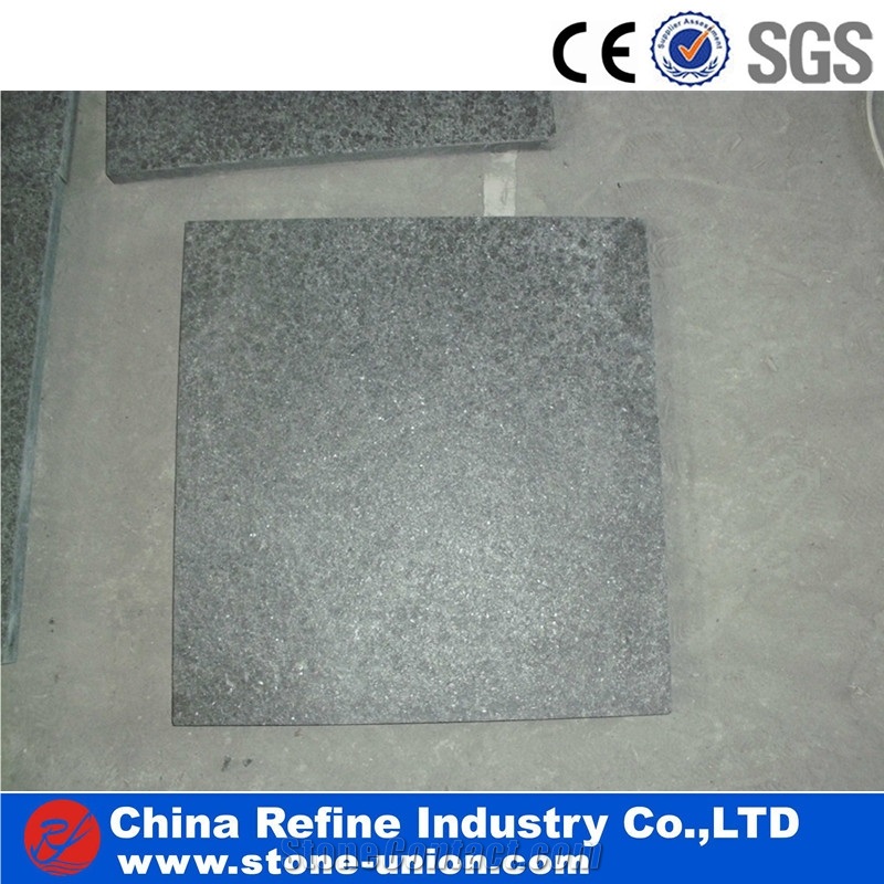 G684 Granite Tile,Black Granite Stone Flamed Paver,Cheap Diamond Black New G684 Thermal Floor Tiles and Walling Pavers,Chinese Pure Black G684 Granite