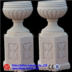 Garden Outdoor Natural Stone Planters,Flower Pots,Flower Stand,Planter Pots,Flower Vases,Outdoor Planters