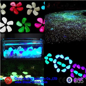 Glow in Night Natural White Pebble Stone,Night Glow Stones Colorful Gems Pebble