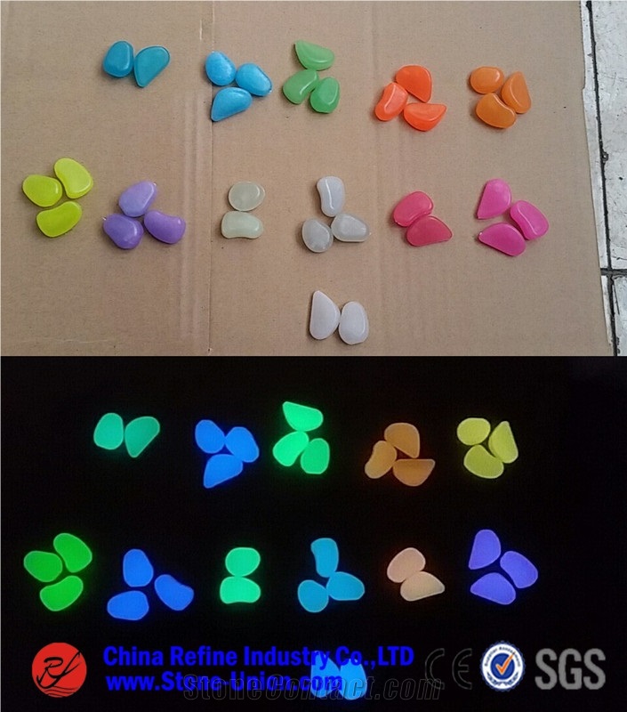 Glow in the Dark Pebbles Stone for Garden Walkway ,Glow in the Dark Pebble Stone for Fish Tank, Plastic Luminous Stone