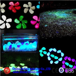 Glow in the Dark Pebbles Stone for Garden Walkway ,Glow in the Dark Pebble Stone for Fish Tank, Plastic Luminous Stone