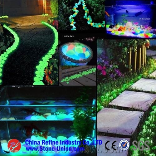 Glow in the Dark Pebbles Stone for Garden Walkway ,Glow in the Dark Pebble Stone for Fish Tank, Plastic Luminous Stone