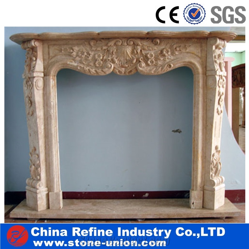 Golden Yellow Marble Fireplace in Discuont Price, Cheap Golden Fireplace,White Fireplace Mantel,Modern Fireplace Mantel,Stone Fireplace Mantel