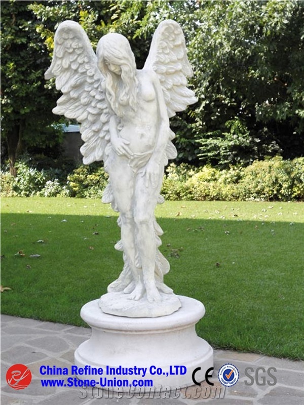 Good Quality Marble Jesus Sculpture,Garden Human Angel Sculpture ,White Marble Statues ,China White Marble Carved