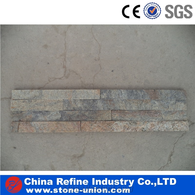 Grey Slate Culture Stone,Veneer,Quartzite Stacked Stone Wall Cladding Panel Ledge Stone Split Face Tile Landscaping Interior & Exterior Culture Stone