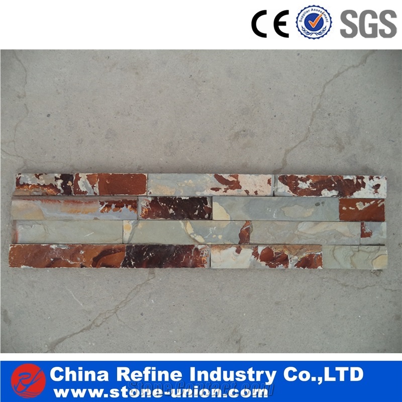 Grey Slate Culture Stone,Veneer,Quartzite Stacked Stone Wall Cladding Panel Ledge Stone Split Face Tile Landscaping Interior & Exterior Culture Stone