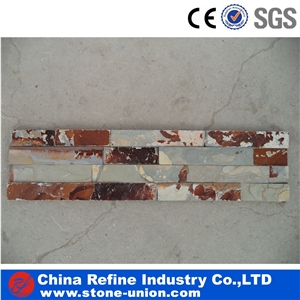 Grey Slate Culture Stone,Veneer,Quartzite Stacked Stone Wall Cladding Panel Ledge Stone Split Face Tile Landscaping Interior & Exterior Culture Stone