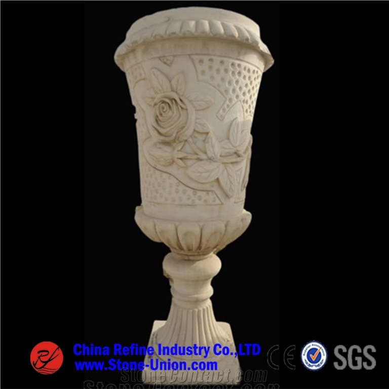 Marble Garden Flower Planter, Flower Pots,Flower Stand,Planter Pots,Flower Vases,Outdoor Planters,Exterior Planters