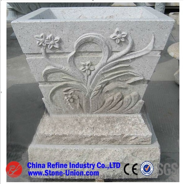 Outdoor Stone Square Large Planter Pots,Flower Pots,Flower Stand,Flower Vases,Outdoor Planters,Exterior Planters,Exterior Flower Pots