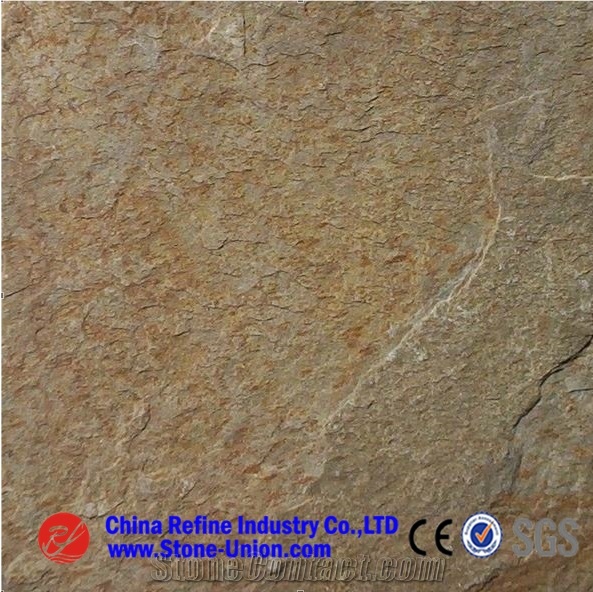 P-3014 Yellow Wooden Slate-2,Slate Floor Tiles,Slate Wall Tiles,Slate Stone Flooring,Slate Tiles,Slate Slabs