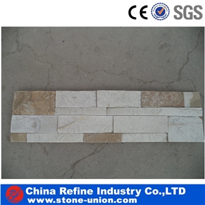Plain Golden Quartzite Wall Panels,Stacked Stone Wall Cladding Panel Ledge Stone Split Face Tile Landscaping Interior & Exterior Culture Stone,Veneer