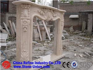 Polished Yellow Marble Fireplace Mantel/Hearth/Design/Surround, Volakas Fireplace, Western Style Fireplace Polished Yellow Marble Fireplace Mantel/Hearth/Design/Surround, Volakas Fireplace, Western Style Fireplace