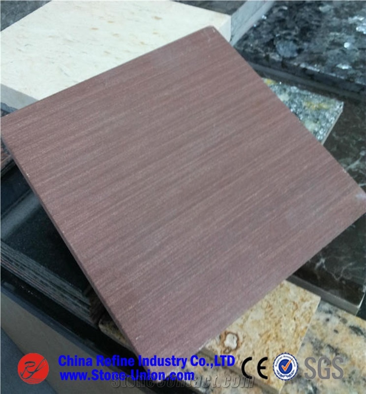 Purple Wooden Sandstone Slab&Tile,Purple Sandstone Paving&Sandstone Paverment &Stock Shandong Purple Wood Sandstone Tiles&Red Sandstone Water Pool