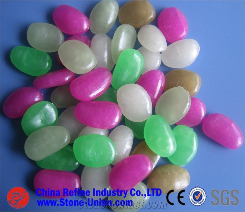 Red Glow Stone for Path Decoration,Glow in the Dark Landscape, Glow Stone, Luminous Pebble