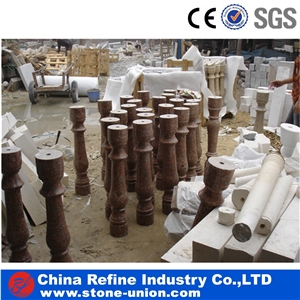 Red Granite Railings,Sunset Gold Granite Baluster,Padang Yellow Baluster,Modern Design Granite Stone Railing for Interior & Exterior Decoration