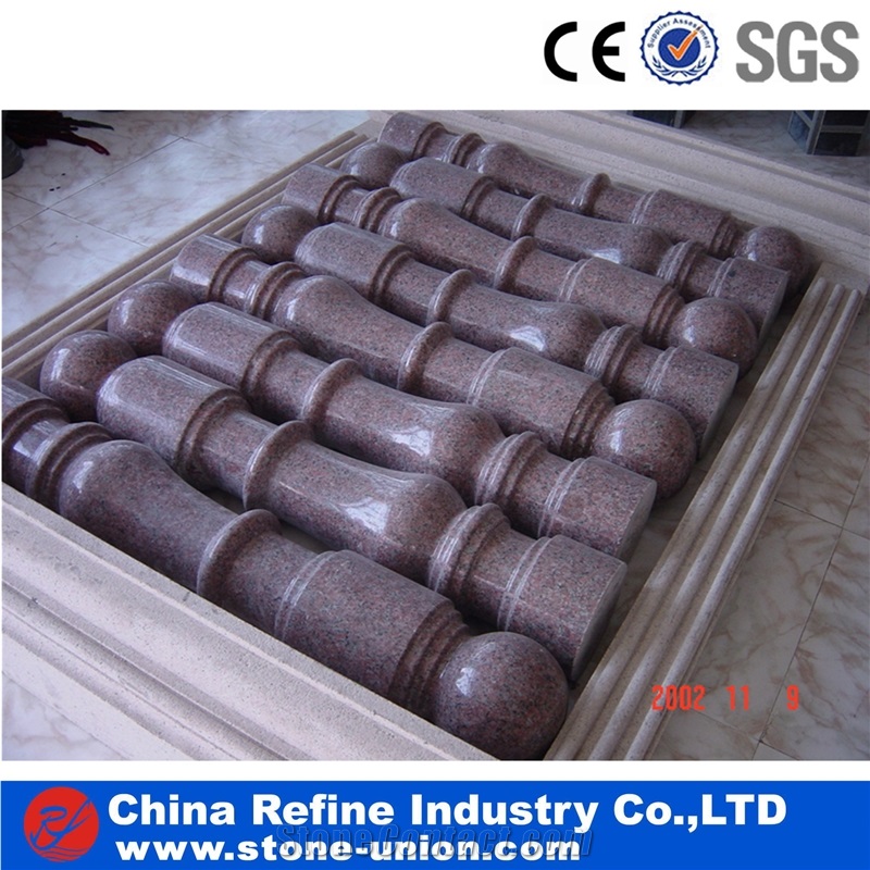 Red Granite Railings,Sunset Gold Granite Baluster,Padang Yellow Baluster,Modern Design Granite Stone Railing for Interior & Exterior Decoration