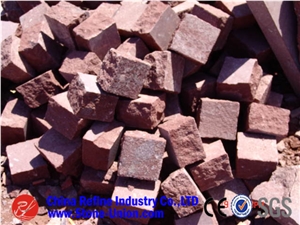 Red Porphyre Cube Stone Granite Cobble,Red Paving Stone,Natural Split Cubes,Blind Paving Stone,Walkway Pavers,Driveway Pavers