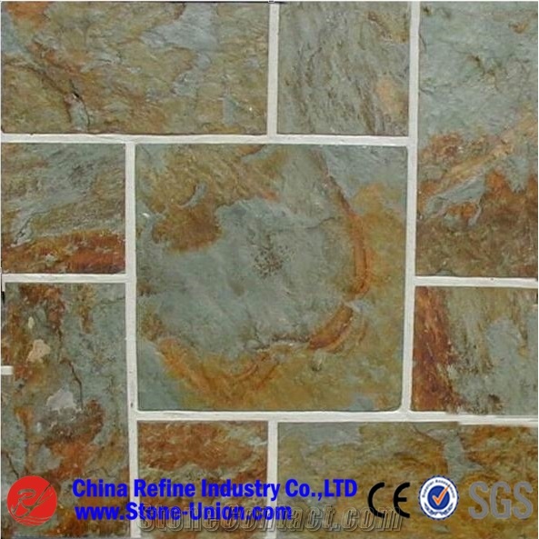 Rusty Green Slate Slabs & Tiles, China Green Slate,Slate Floor Tiles,Slate Wall Tiles,Slate Stone Flooring,Slate Tiles,Slate Slabs