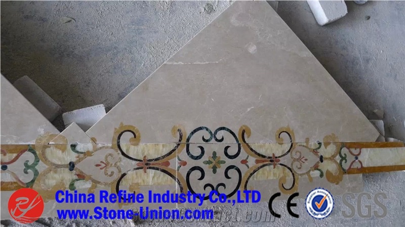 Square Mosaic Marble Waterjet Floor Pattern Medallion for Decoration,Interior Stone Waterjet Floor Medallion