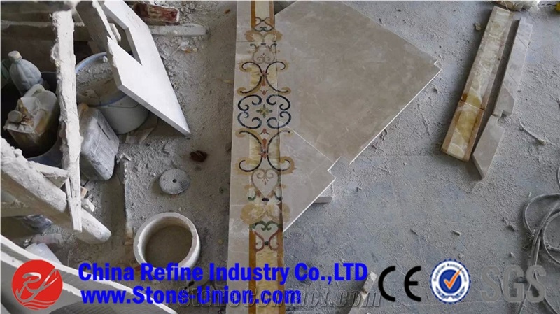Square Mosaic Marble Waterjet Floor Pattern Medallion for Decoration,Interior Stone Waterjet Floor Medallion