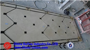 Square Mosaic Marble Waterjet Floor Pattern Medallion for Decoration,Interior Stone Waterjet Floor Medallion