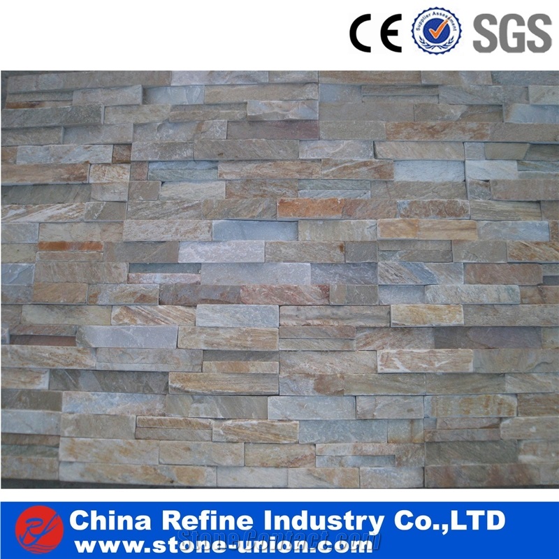 Stone Veneer, Stone Wall Cladding,Quartzite Stacked Stone Wall Cladding Panel Ledge Stone Split Face Tile Landscaping Exterior Culture Stone