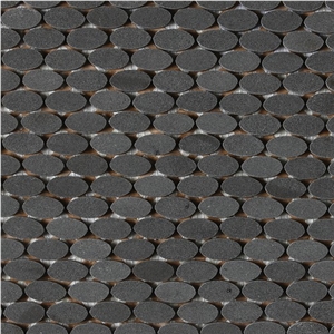 Strip Basalt Mosaic,Grey Basalt Mosaic,Stone Mosaic Tile,Grey Stone on Net 2.4x2.4cm,Basalto,Andesite,Walling Natural Honed Mosaic