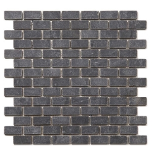 Strip Basalt Mosaic,Grey Basalt Mosaic,Stone Mosaic Tile,Grey Stone on Net 2.4x2.4cm,Basalto,Andesite,Walling Natural Honed Mosaic