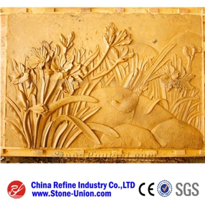 Yellow Carving Flower Marble Relief,Engravings, Relieve,Wall Reliefs,Relievos,Relief Design,Relief Carving,Engraving Ideas