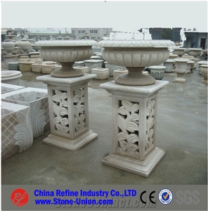 Yellow Granite Stone Planter for Garden Planters,Flower Pots,Planter Pots,Outdoor Planters,Exterior Flower Pots,Landscaping Planters